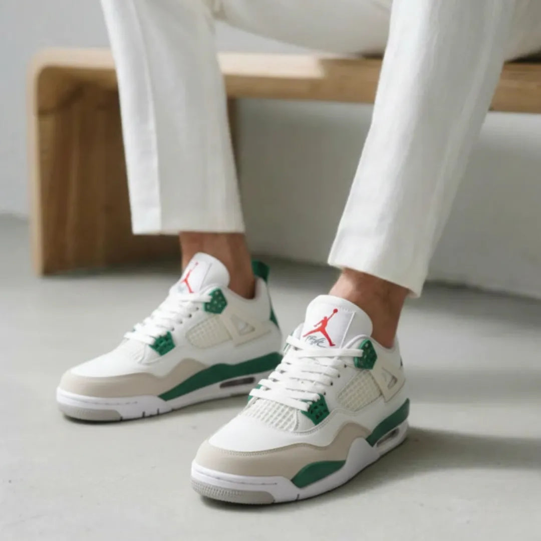 Retro 4 White Green k9kicks